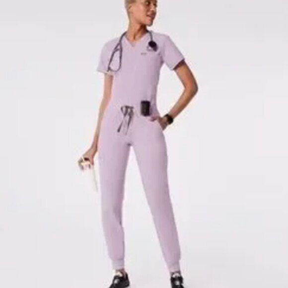 Figs Women's Pink Scrub Top - Picture 7 of 7